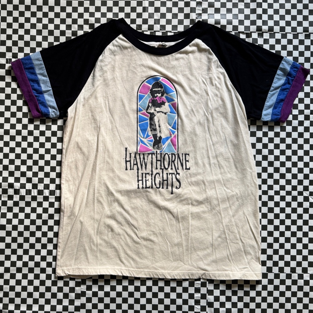 Graphic Raglan Tee - Black, White, and Purple